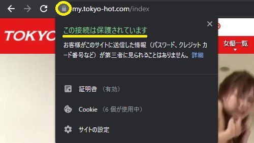 TOKYO HOT【東京熱】のトップページはSSL化されている
